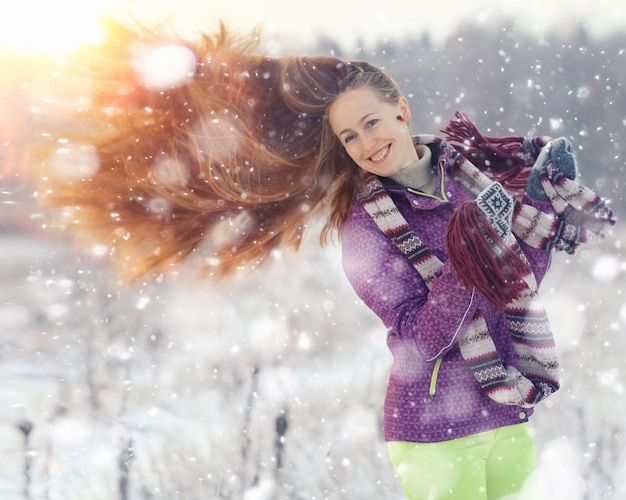 winter fun girl holiday portrait nature