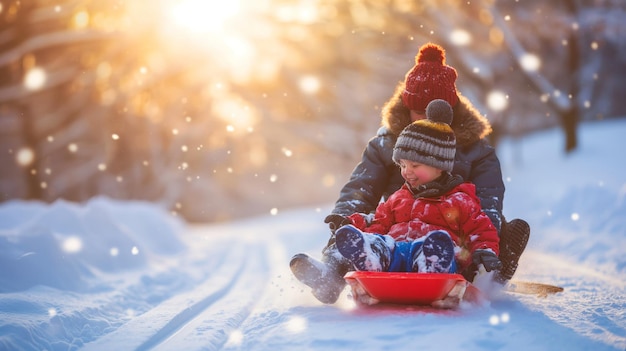 Winter Fun with Family and Friends on a Snowy Day