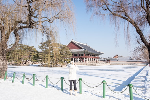 Winter of Gyeongbok Palace in Korea