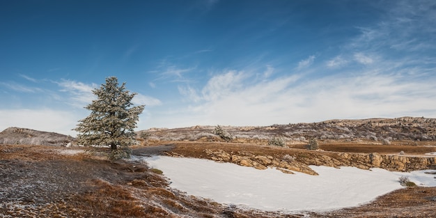 Winter in the high mountains, landscape