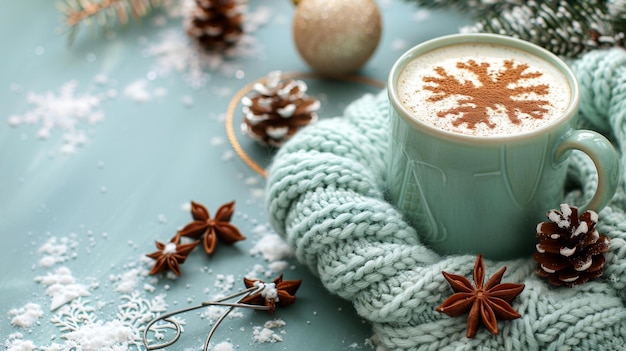 Winter Holiday Coffee Festive Decorations