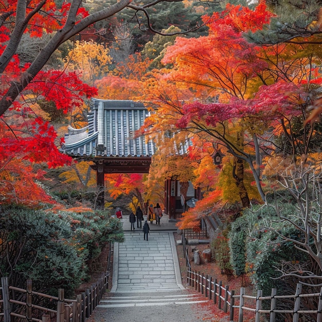 Winter is full of colorful trees and leaves in Japan