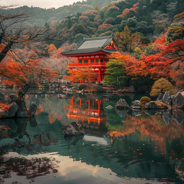 Winter is full of colorful trees and leaves in Japan