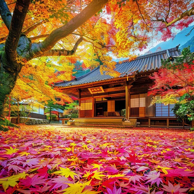 Winter is full of colorful trees and leaves in Japan