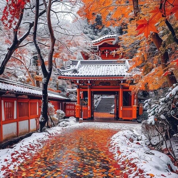 Winter is full of colorful trees and leaves in Japan