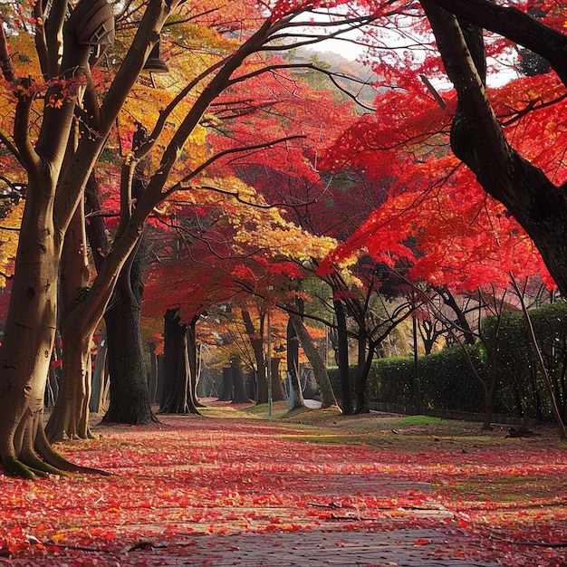 Winter is full of colorful trees and leaves in Japan