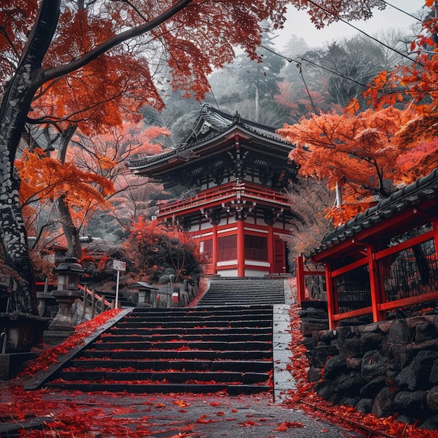 Winter is full of colorful trees and leaves in Japan