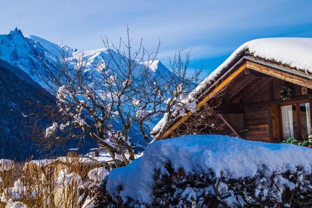 Winter landscape in the french alps