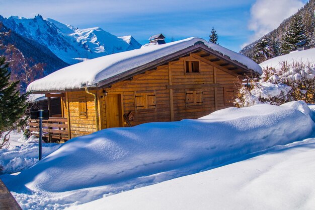 Winter landscape in the french alps