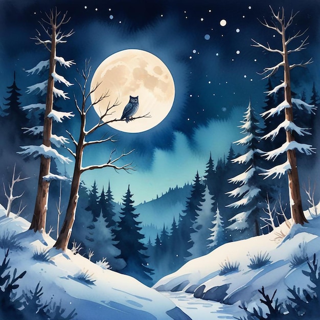 winter landscape illustration