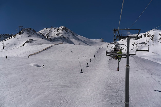 Winter landscape in Pas de la Casa sector in Grandvalira, Andorra