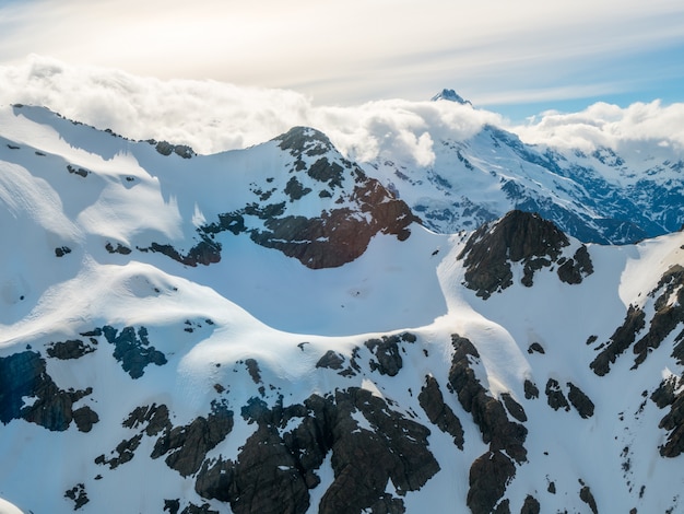 Winter Landscape of Snow Mountain Range