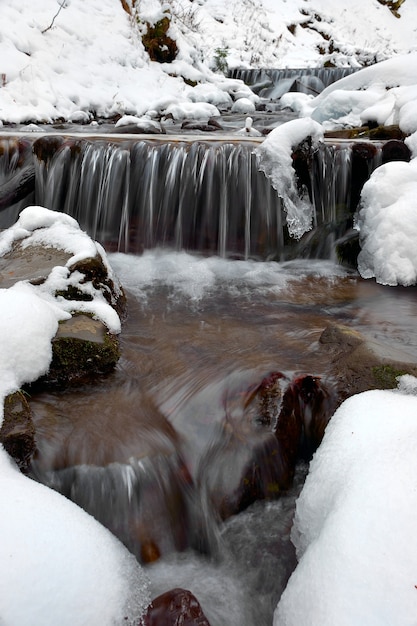 Winter landscape with the river