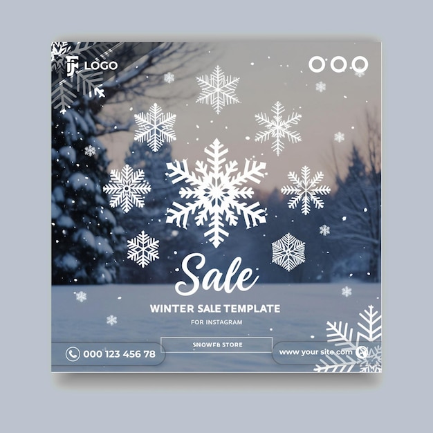 Photo winter mega sale social media post or banner template