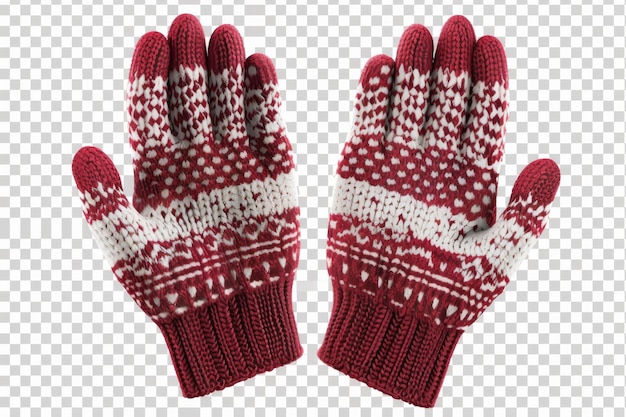 Photo winter mittens isolated in transparent background