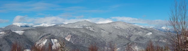 Winter morning Carpathian mountains Ukraine