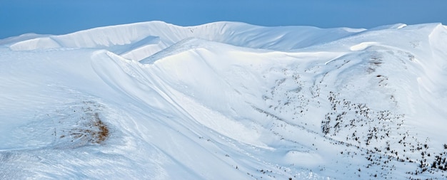 Winter morning mountains