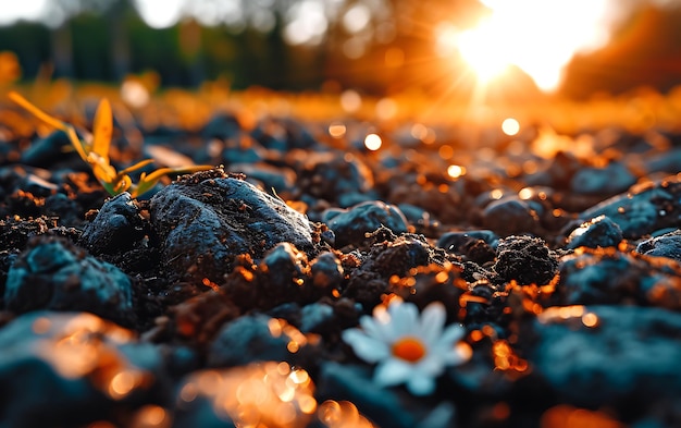 Winter mornings in fields and vineyards with sun rises from its ashes