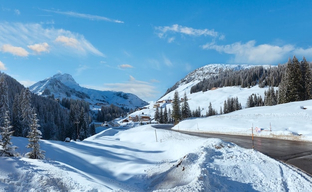 Winter mountain country panorama Austria