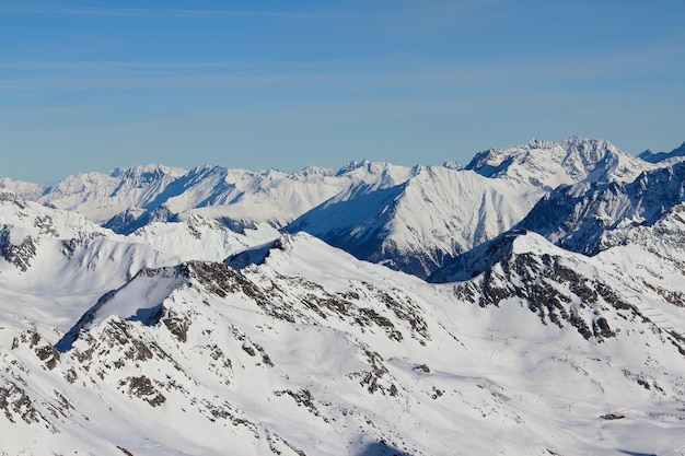 Winter mountain landscape Alps in Solden Austria ski resort