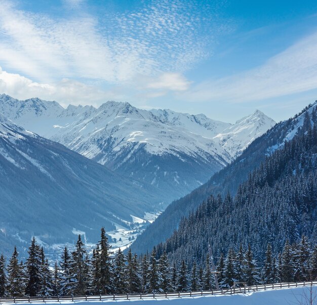 Winter mountain landscape Kappl ski resort Austria