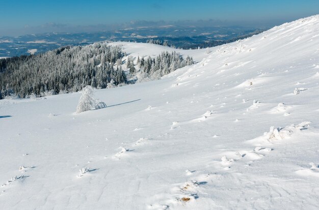 Winter mountain snowy landscape