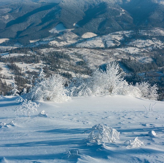 Winter mountain snowy landscape