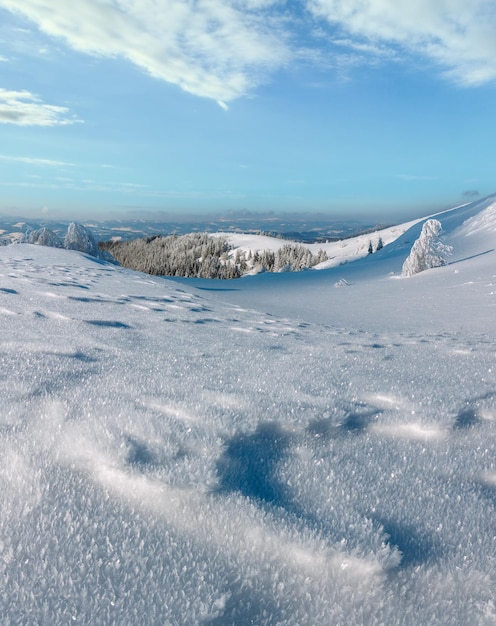 Winter mountain snowy landscape