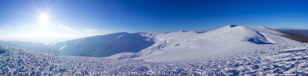 Winter mountains landscape Ukraine Carpathian mountains Dragobrat