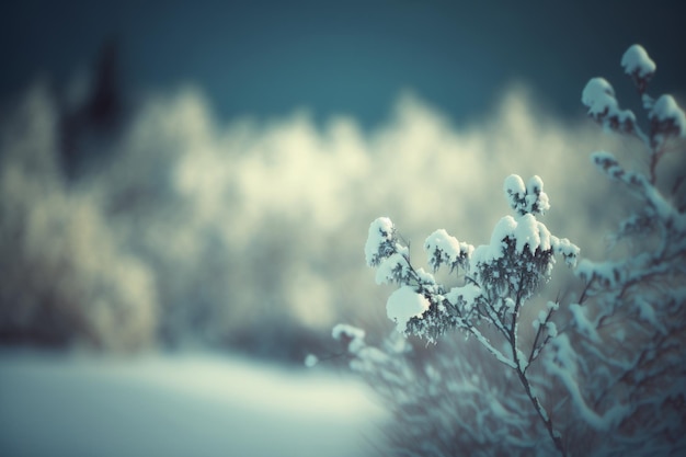 Photo winter nature background scene. ai generative.