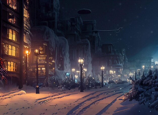 winter night city