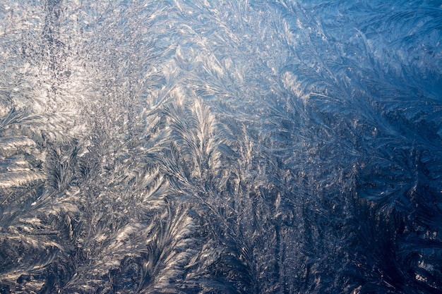 Winter patterns on windows glass.