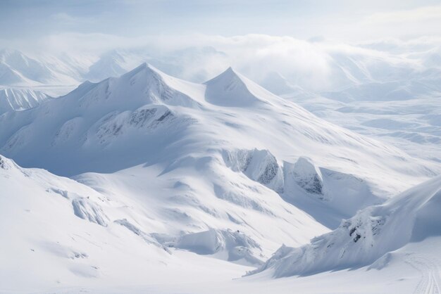 Photo winter photo of snow drifts on icy mountain slopes