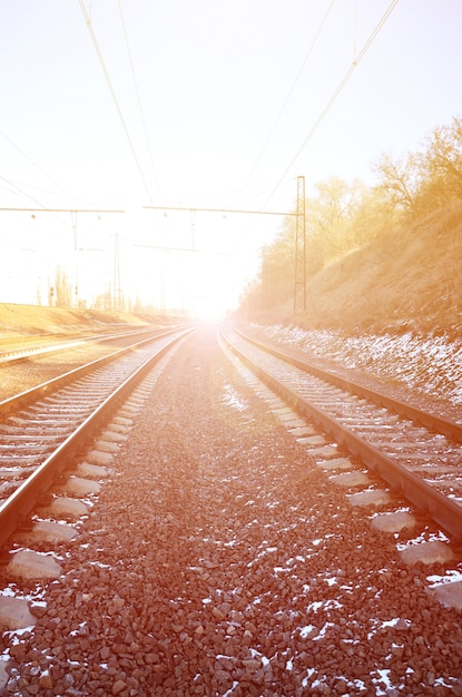 Winter railroad landscape