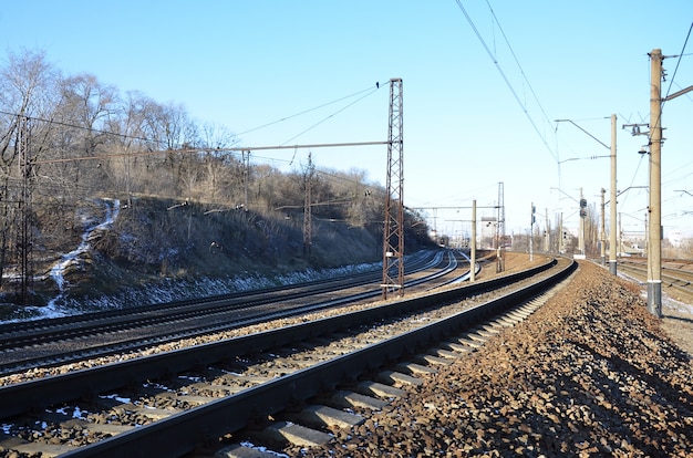 Winter railroad landscape