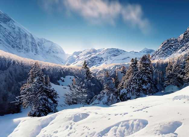 Winter's Majesty Revealed Snowy Mountain Paradise