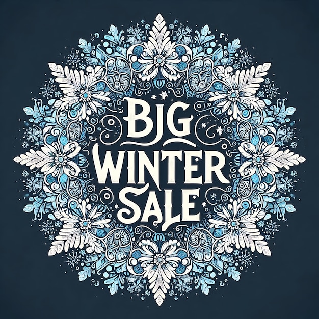 Photo winter sale background banner design and typography