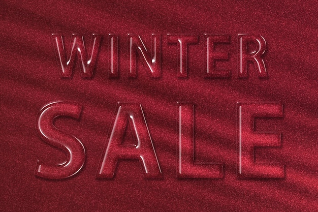 Winter Sale banner, Winter season sale, red background