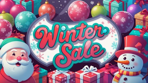 Winter sale logo in Christmas theme