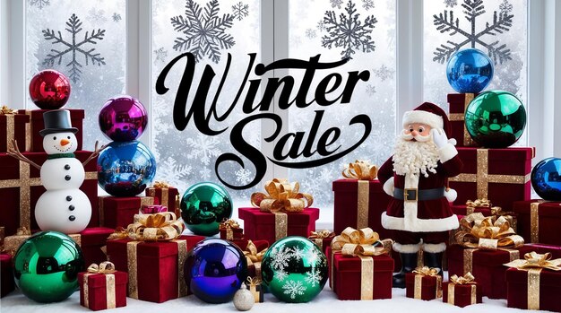 Winter sale logo in Christmas theme