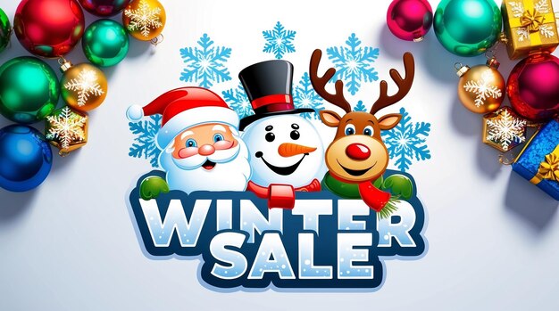 Winter sale logo in Christmas theme