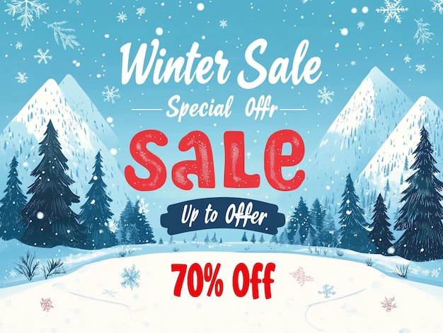 Photo winter sale in the mountains