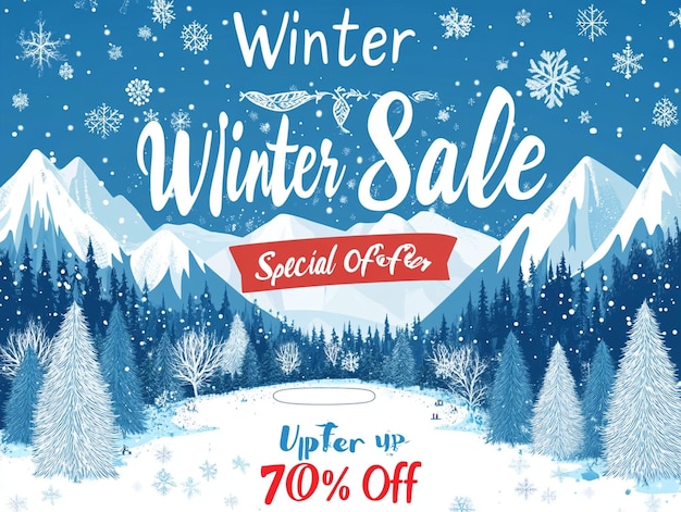 Photo winter sale in the mountains