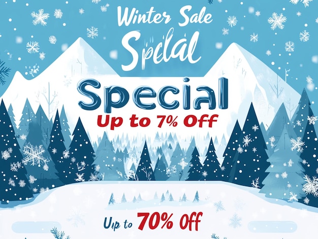 Photo winter sale in the mountains