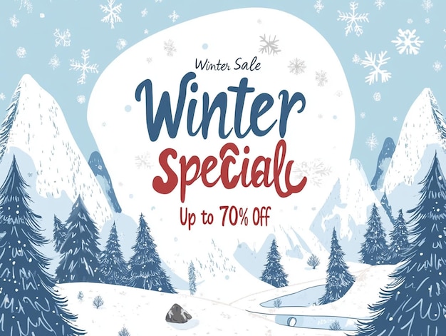 Photo winter sale in the mountains