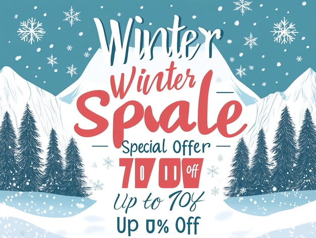 Photo winter sale in the mountains