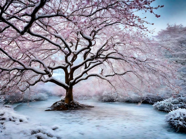 Winter scenery art