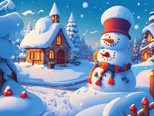 Winter Season background art illustration