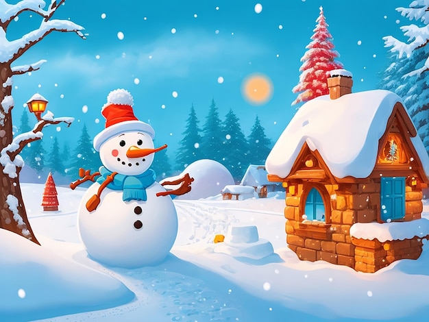 Winter Season background art illustration