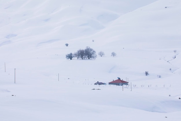 Winter Season in the Erzincan Mountains Drone Photo Kemah Erzincan Turkey Turkiye